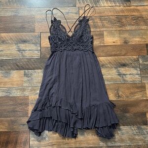 Free People FP One Adela lace slip dress gray Sz XS